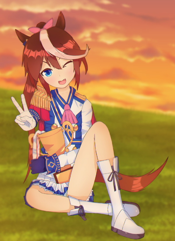 夕暮れとトウカイテイオー