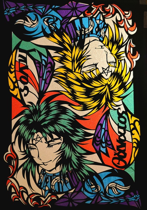 切り絵→ステンドグラス風にする!