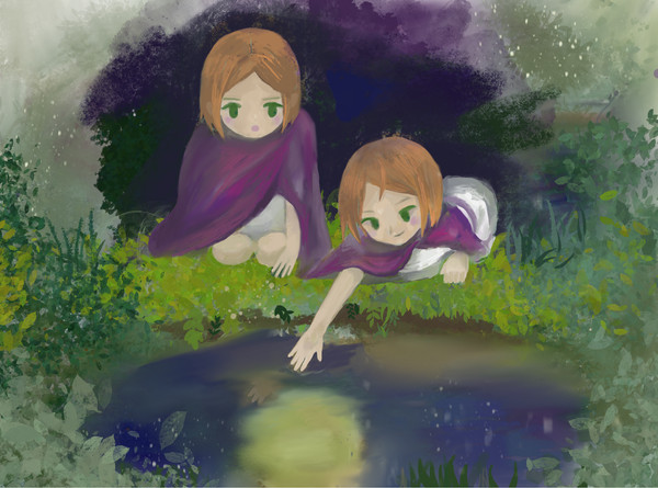 水に映る月