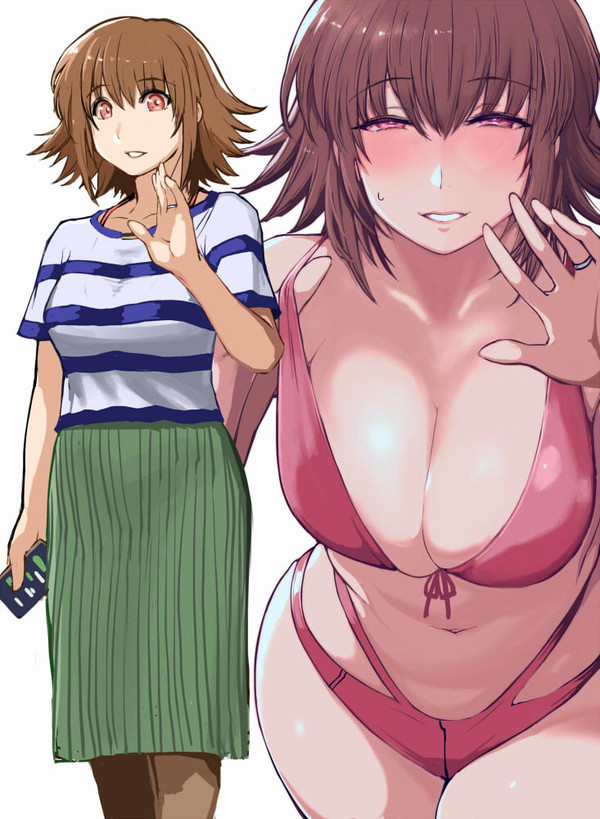 水着着る人妻たち