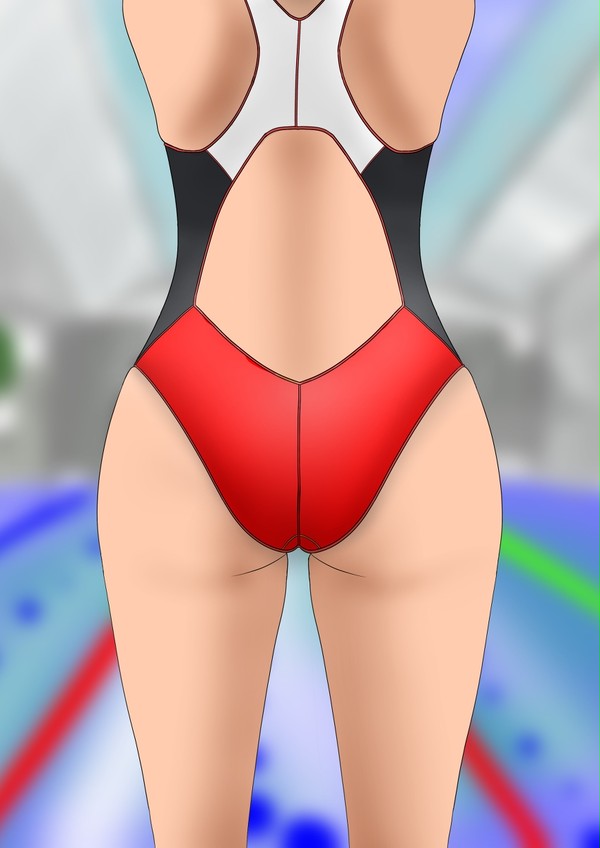 競泳水着　背中おしり