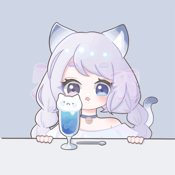 固定アバ描いた🐱💙