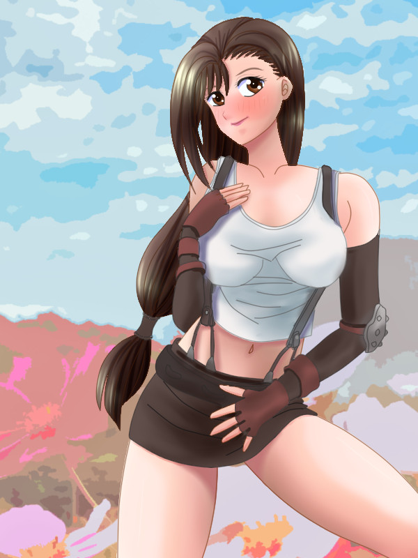 お花畑のティファ