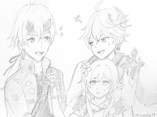 蛍ちゃんを取り合うタルタリヤとトーマ