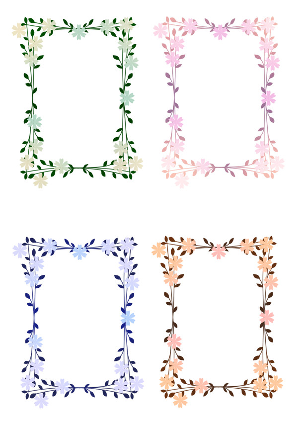 草花の飾り罫