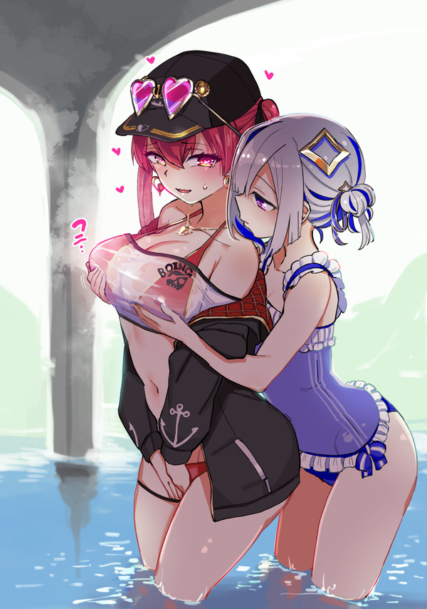 船長の胸を揉まされる天音かなたさん
