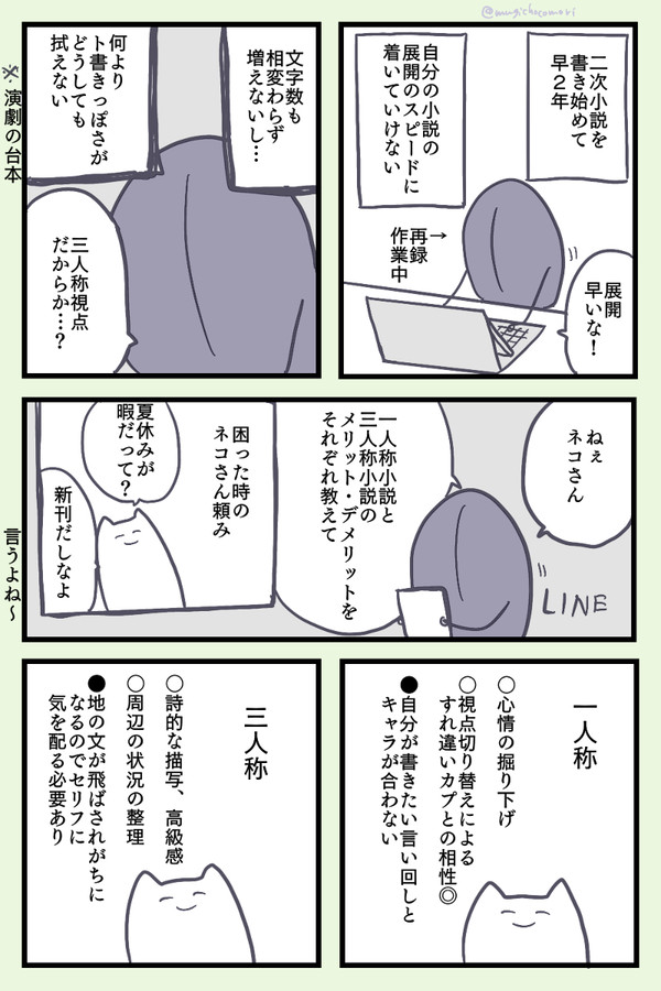 「二次小説がうまく書けない」レポ