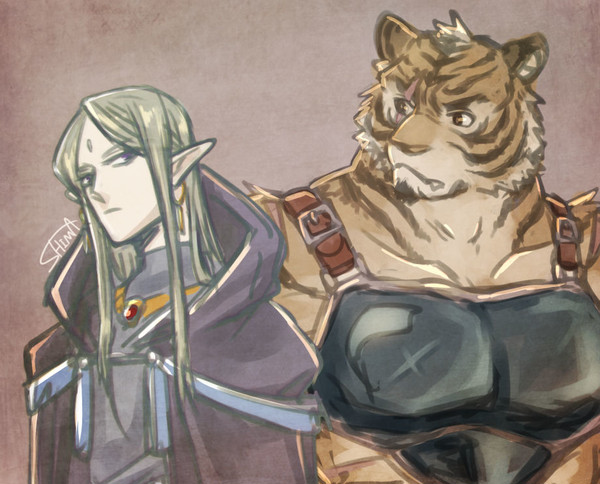 【創作BL】虎獣人×エルフまとめ①