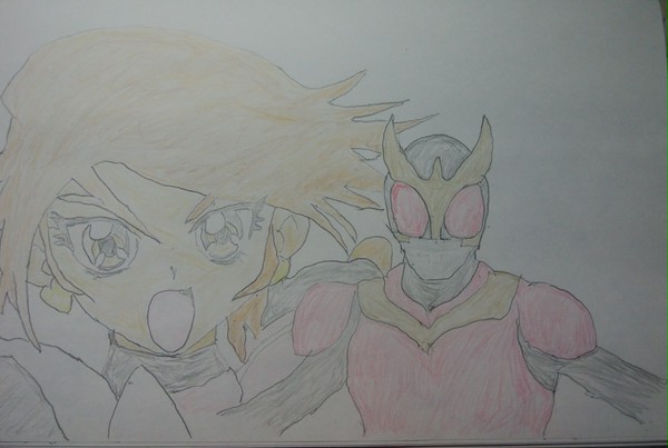 仮面ライダーとプリキュアのダブルイラスト