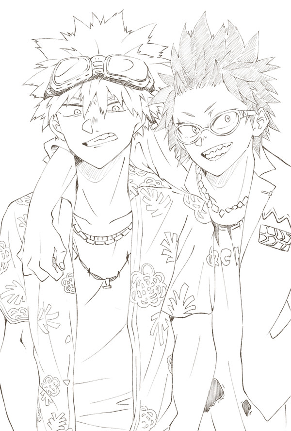 切島くんと爆豪くん