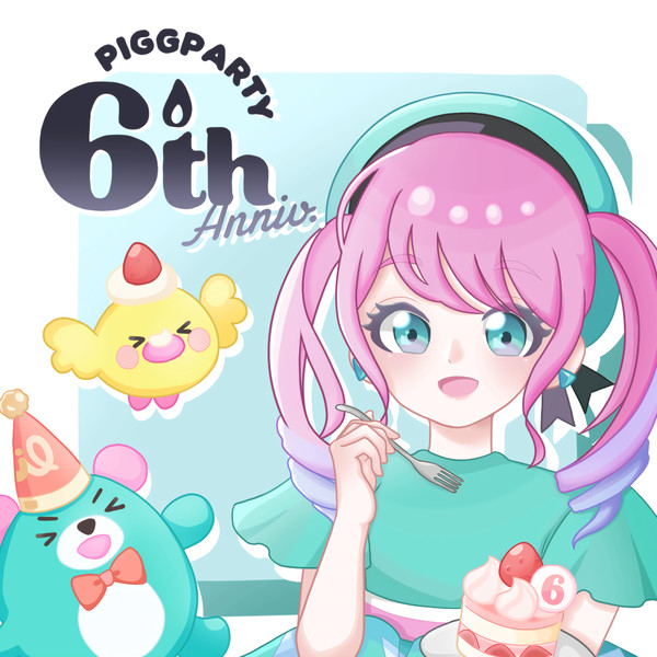 ピグパ6周年イラスト