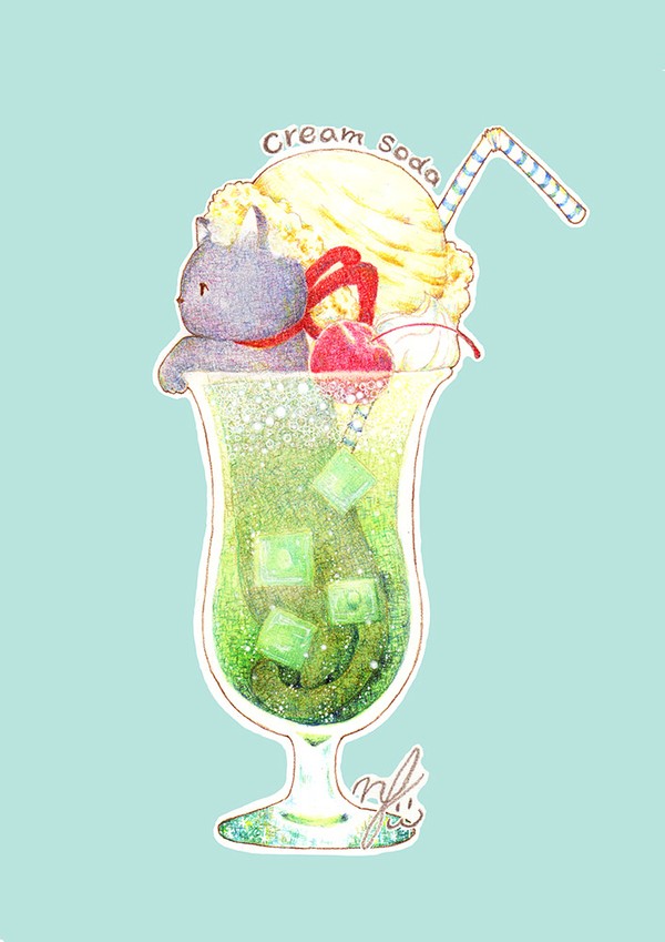 猫とクリームソーダ