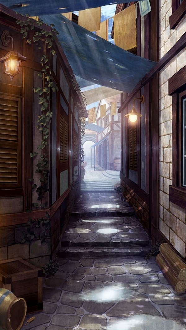 ファンタジー世界の裏路地背景【剣ディテ】