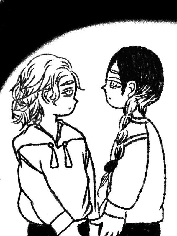 手を繋ごうとする蘭竜
