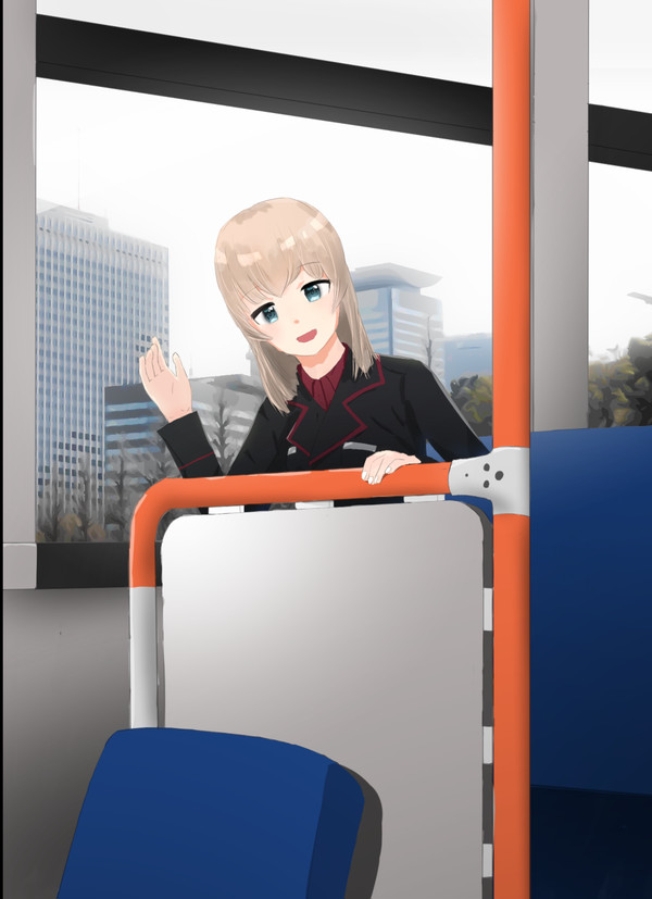 毎朝隊長とバスが同じ