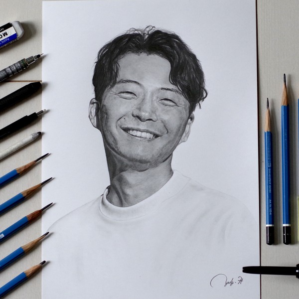 星野源　鉛筆画