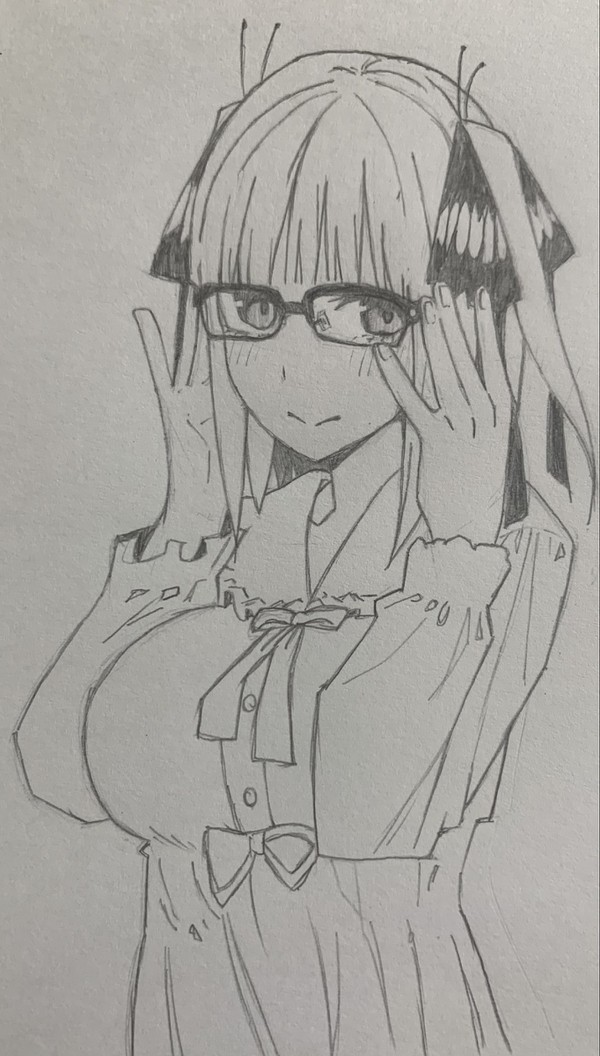 お絵描き練習 五等分の花嫁 中野二乃 模写 3