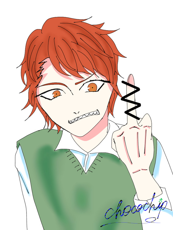 中指立ててる人