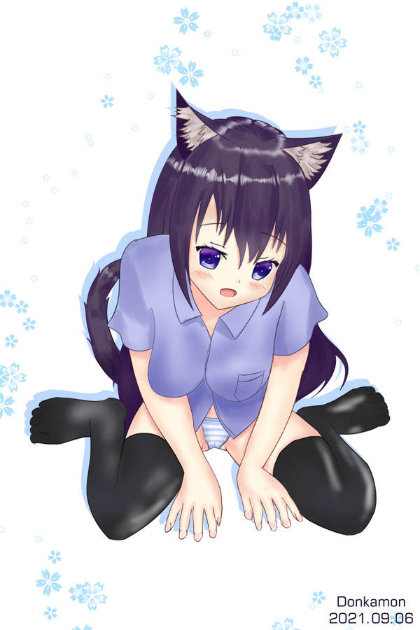 Cute Sitting Neko-chan