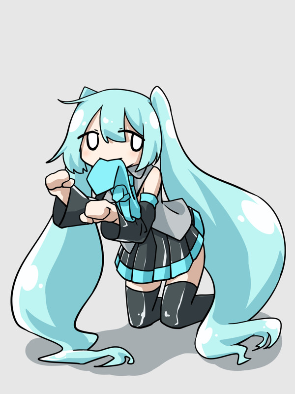 ネクタイを咥える初音ミク