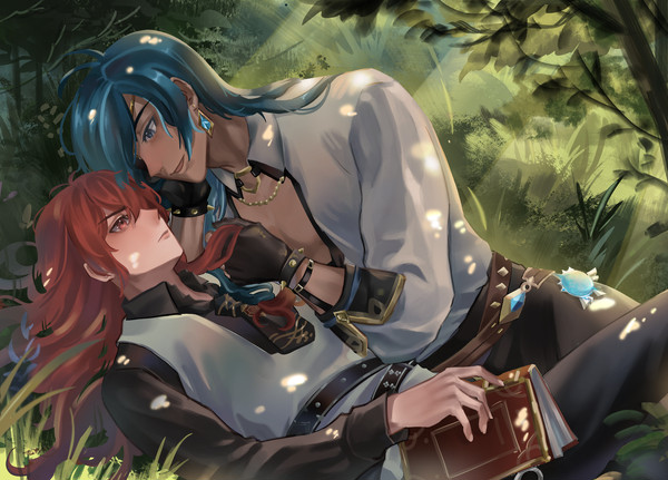 under the trees