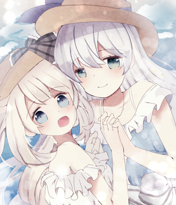水着マリーちゃんと水着アナスタシアちゃん