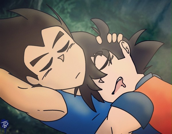 Goku and Vegeta sleeping