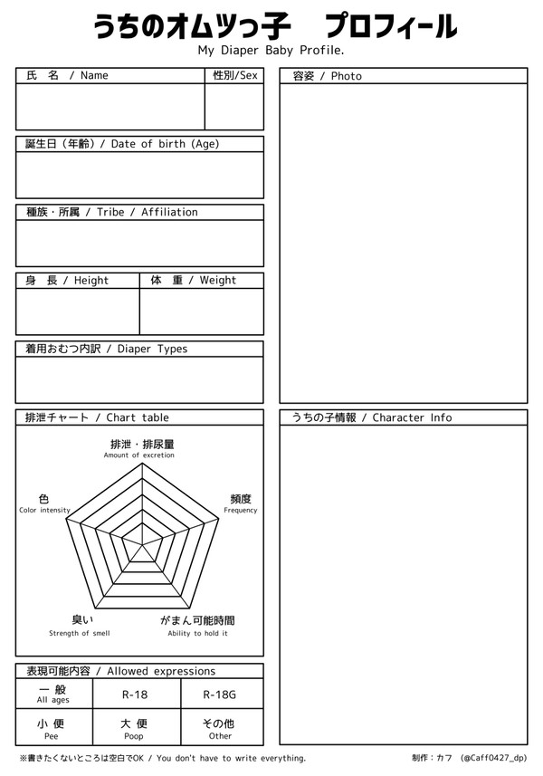【うちの子】うちのおむつっ子 プロフィール