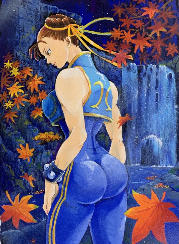 紅葉と滝