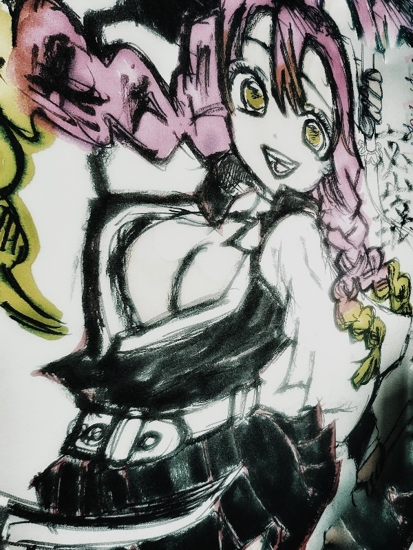 鬼滅の刃 甘露寺蜜璃ちゃん 筆ペン模写
