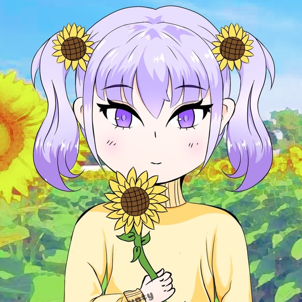 A girl Holding a sun Flower
