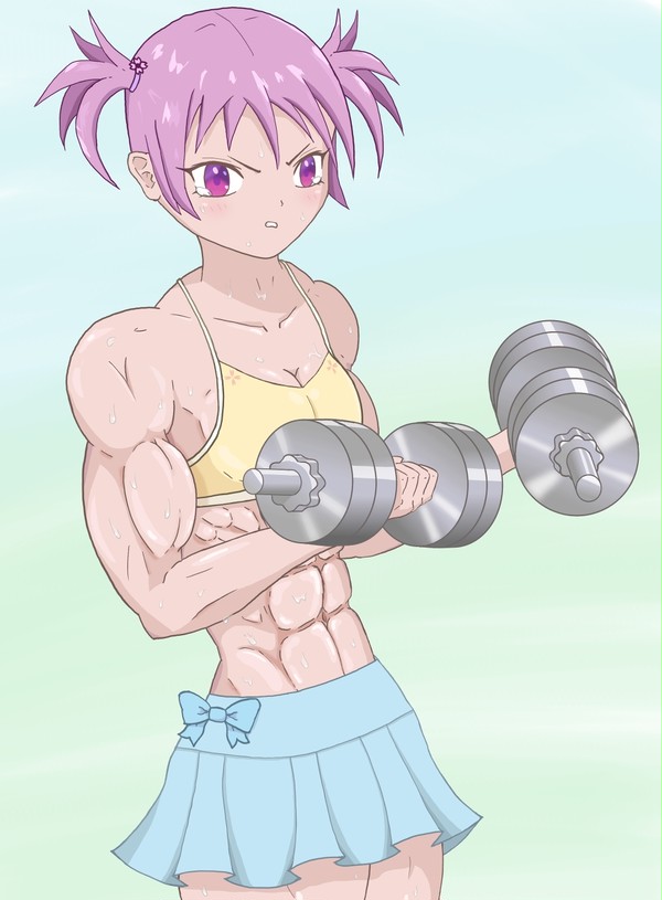 【色違い】ダンベルで追い込む女の子