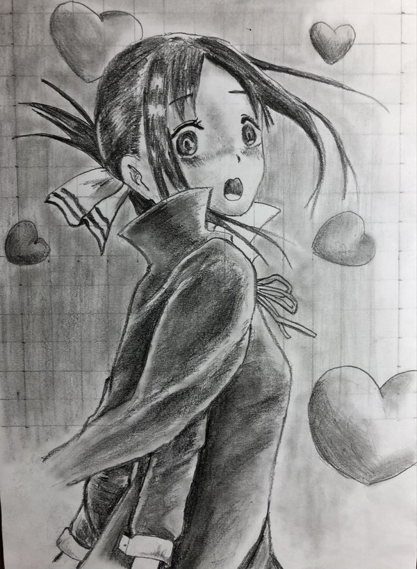 かぐや＆ミコ　鉛筆模写