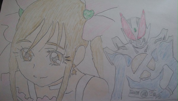 仮面ライダーとプリキュアのダブルイラスト８