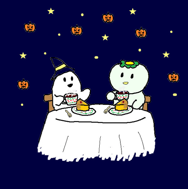 パンプキンケーキとコーヒーでハロウィンのお茶会♪