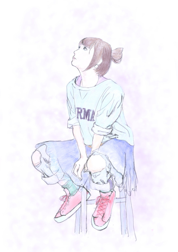 見上げる