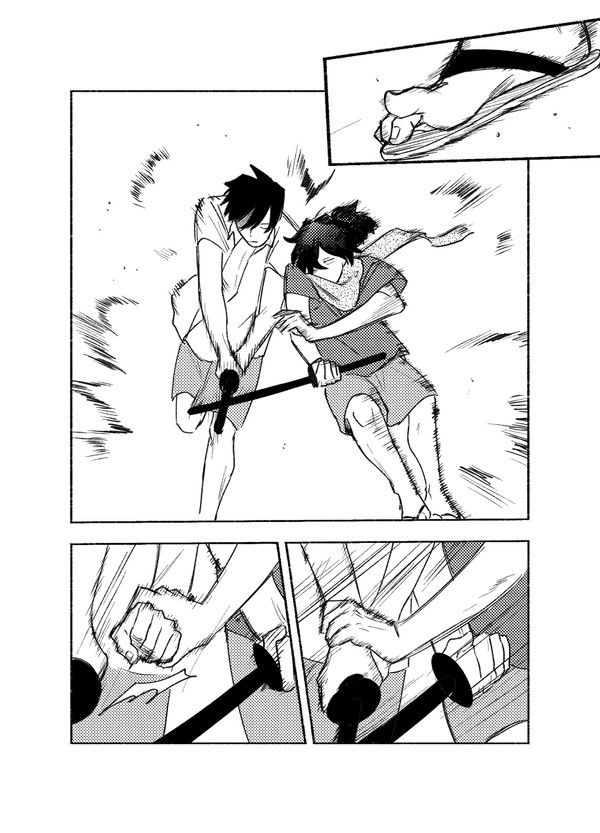 刃を交えてまっすぐ見て　完