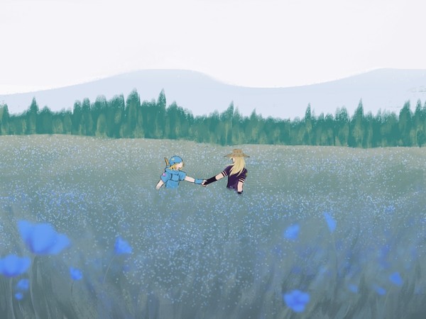 Flower field, you and I
