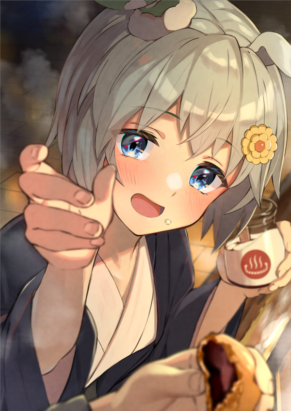 ほっぺについてますよー トレーナーさん