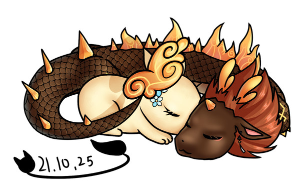 baby dragon and baby bunny