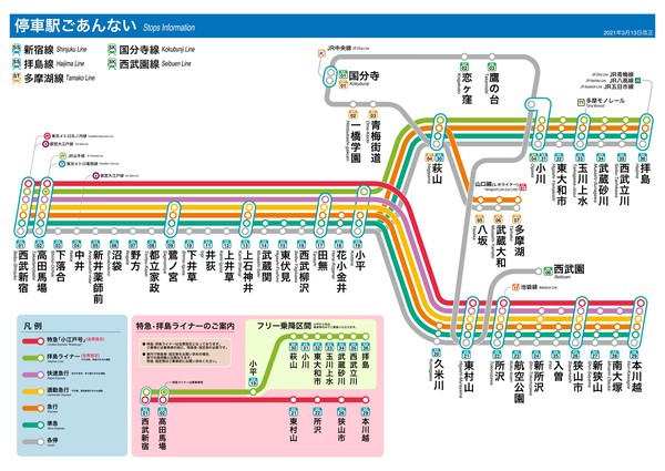 西武新宿線停車駅案内2021