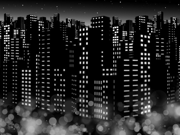 フリー素材・時短漫画背景（夜景）