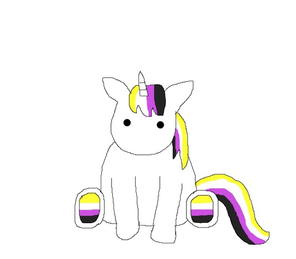 Nonbinary pride unicorn!