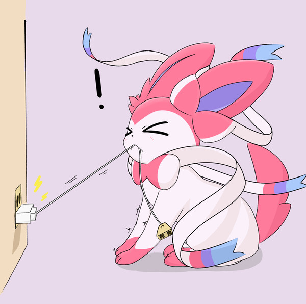 Sylveon pulling out plug