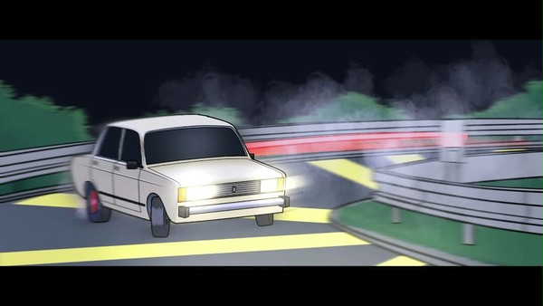 Lada Laika car drifting