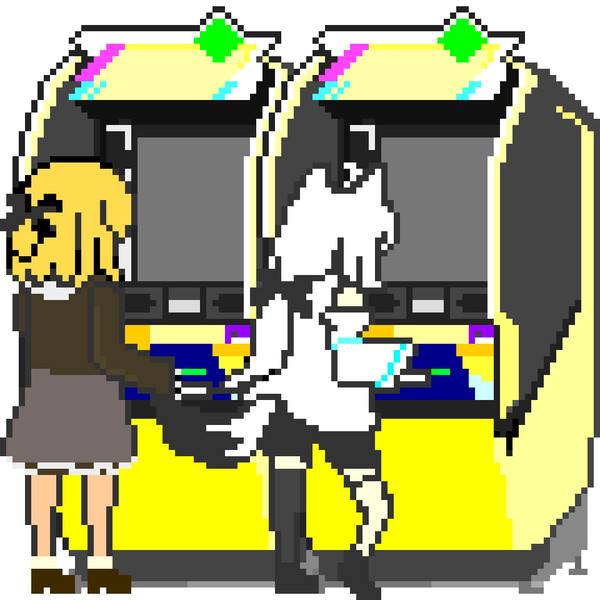 音ゲーをするフレアちゃんとフブキング