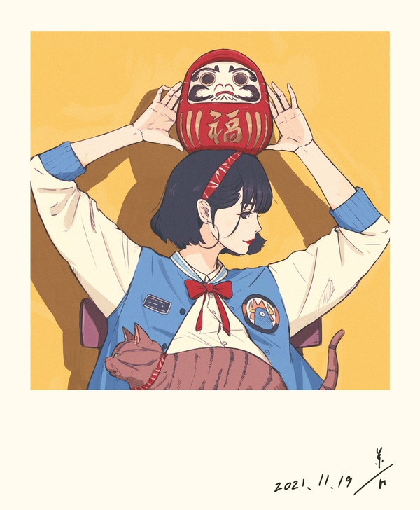 だるま（ポラロイドフレーム）