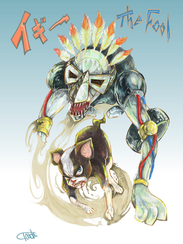 ジョジョ　イラスト　イギー&the fool