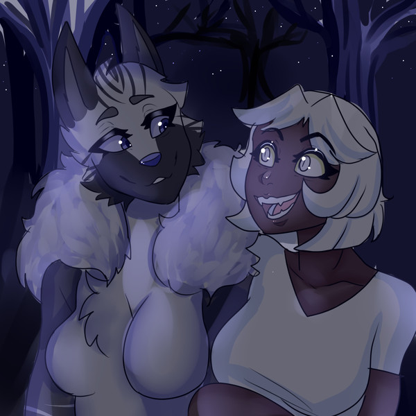Werewolf girl x Vampire girl