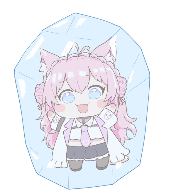 こおりの中のこよりちゃん